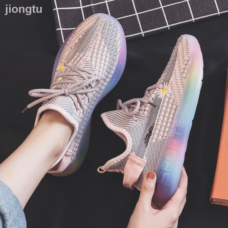 Giày Thể Thao Lưới Thoáng Khí Họa Tiết Hoa Cúc Nhỏ Màu Cầu Vồng Phong Cách Hàn Quốc Thời Trang Mùa Hè Hàng Mới Dành Cho Bạn Nữ 2021