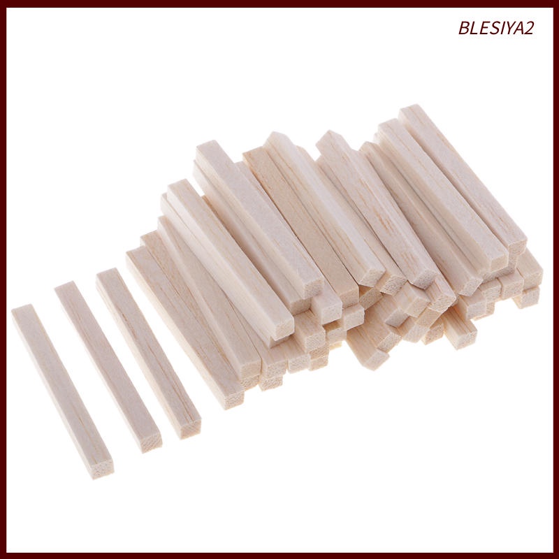 Set 2 / 50 Que Gỗ Vuông 50mm Làm Đồ Thủ Công DIY Cho Bé