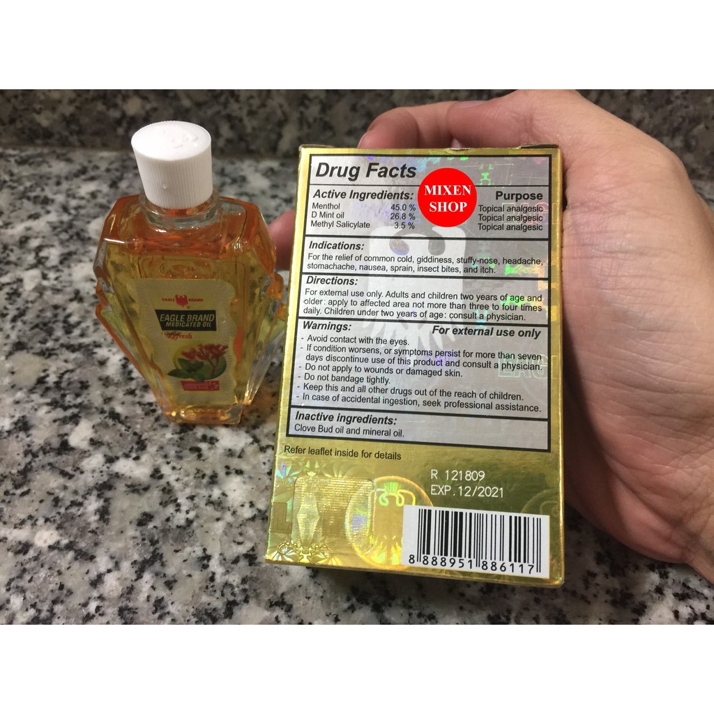 {Chính hãng - Ảnh thật} Dầu Gió Con Ó Vàng Eagle Brand Medicated Oil Refesh 24ml