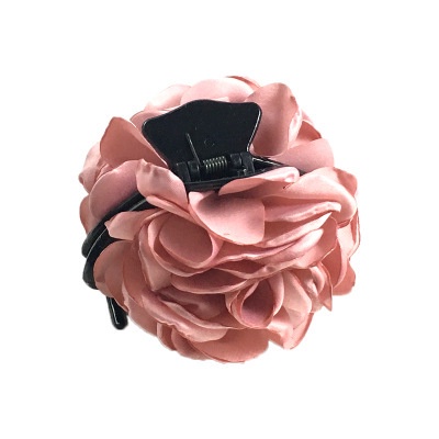 Kẹp Tóc Càng Cua Đính Nơ Vải Lụa Chiffon Cỡ Lớn Họa Tiết Hoa Thời Trang Cho Nữ