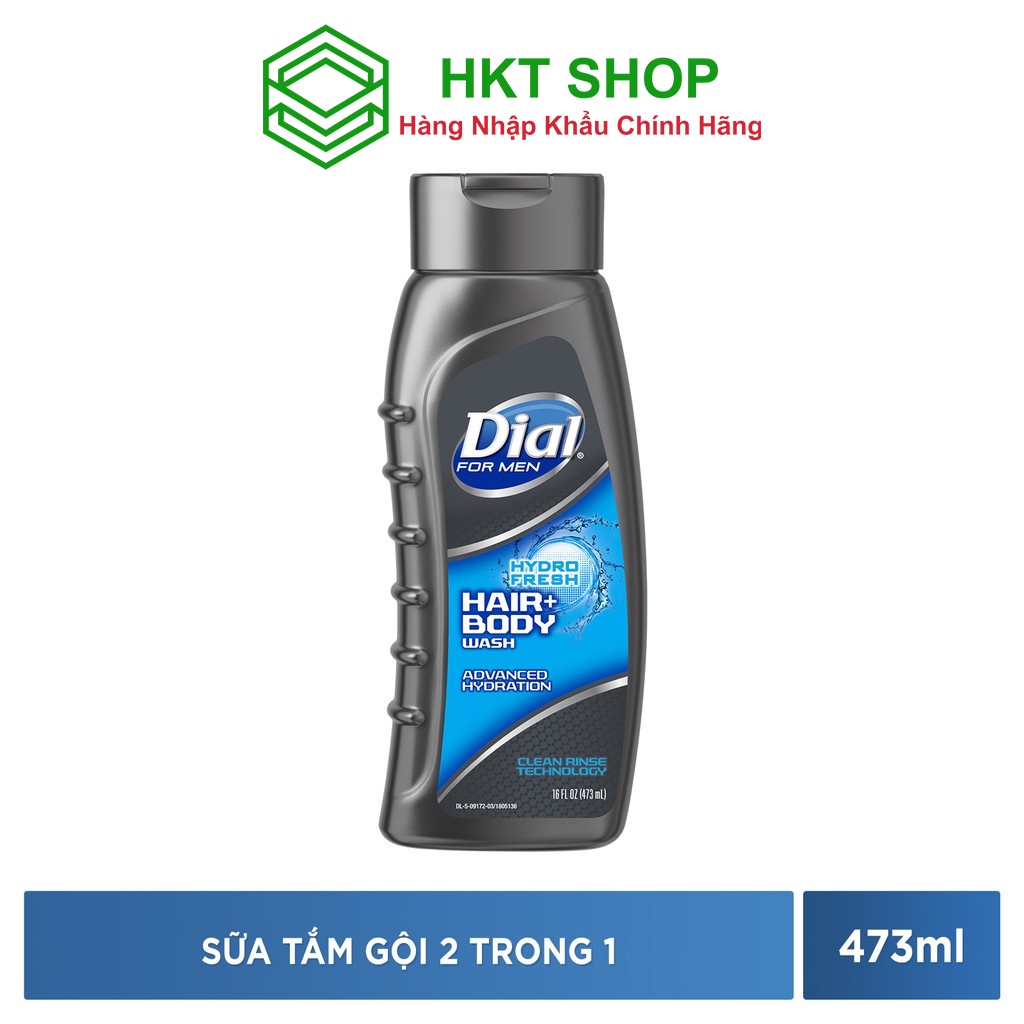 Sữa Tắm Gội Nam Dial Hydro Fresh 2in1 Hair & Body Wash 473ml - HKT Shop thumbnail