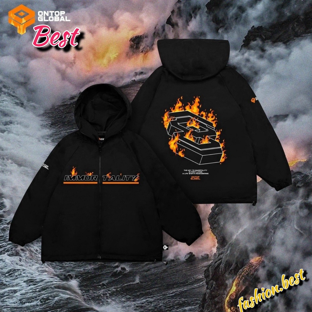 Áo khoác dù  nữ TALITY LỬA Unisex Jacket, áo dù from rộng siêu hot Trend hiện nay- BEST