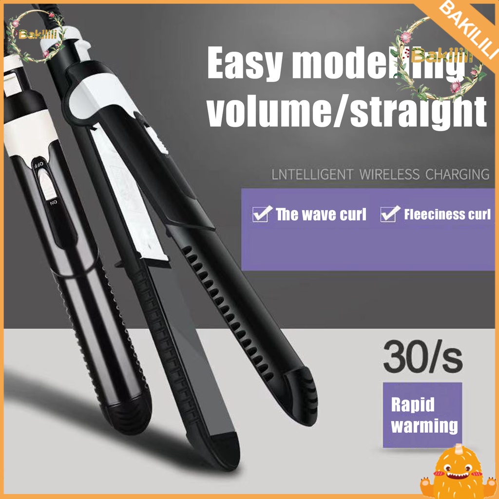 【BK】Hair Straightener Quick Heating Multifunctional Mini Thermostatic Hairstyle Modeling Iron Curler for Beauty