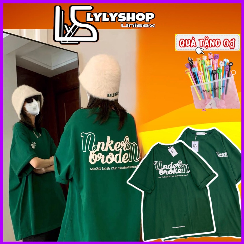 Áo thun nam nữ chất vải thun 3158 Lylyshop Unisex, kiểu áo phông oversize form rộng phong cách unisex in Under Brocken