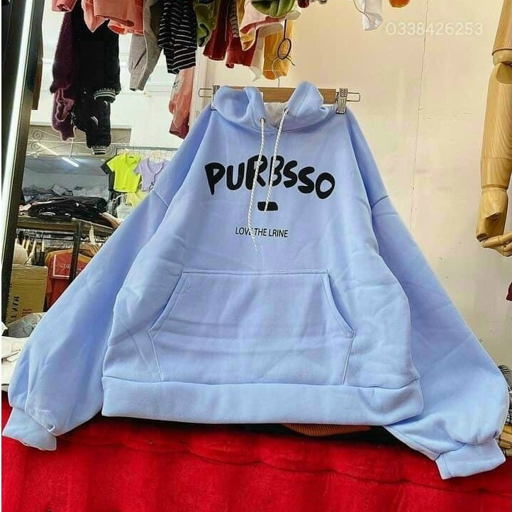 Áo Hoodie Nỉ PURBSSO Áo Hoodie Nỉ Ngoại Dày Dặn Tay Bồng Form Rộng Unisex [Ảnh Thật + Video]