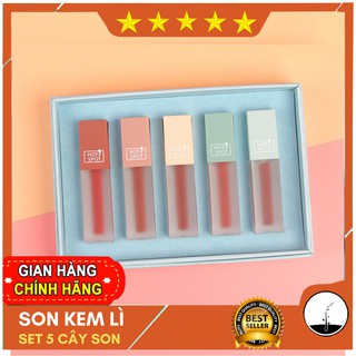 Set 5 cây son kem nhung lì caiji - sm014