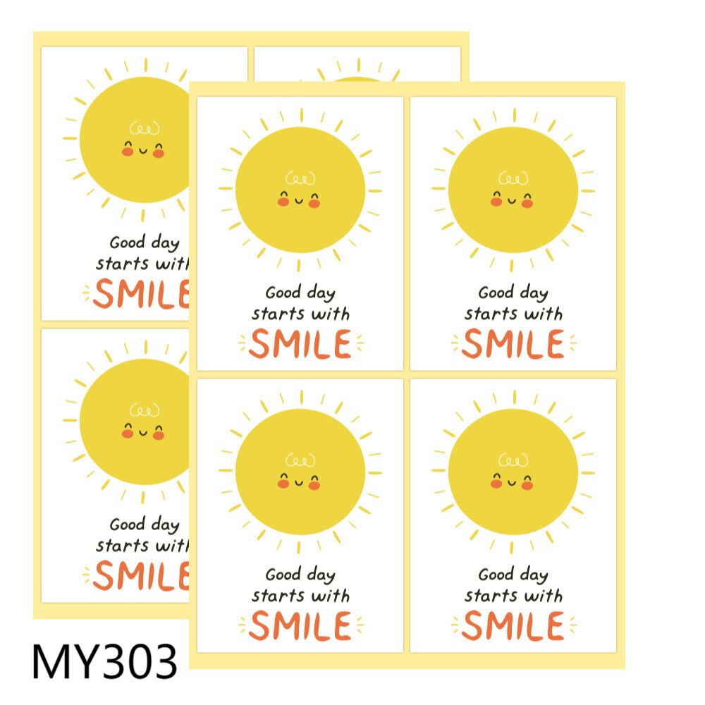 MY303_Tem dán hình mặt trời cười tỏa nắng_48tem/ xấp,3X4CM