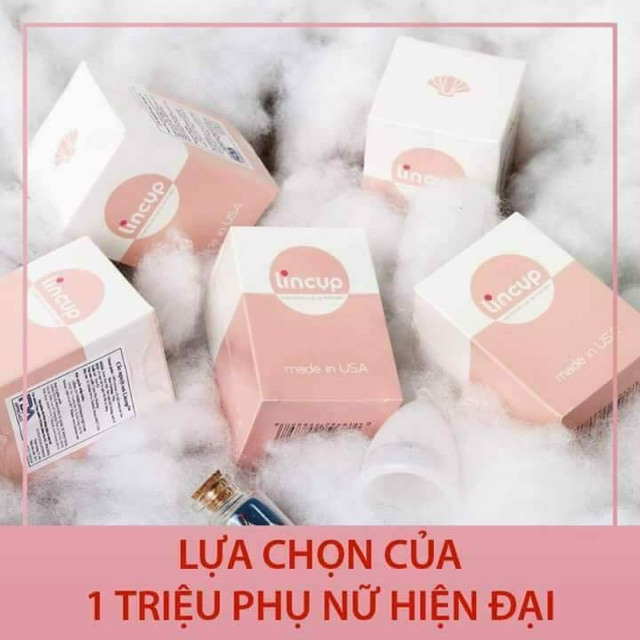 Cốc nguyệt san lincup tặng vỉ tiệt trùng, kem chống nắng