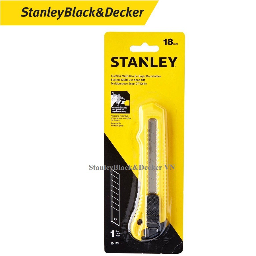 Dao rọc giấy cán nhựa Stanley 10-143-S 18mm