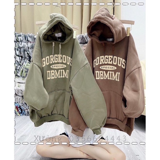 Áo Hoodie Gorge Mũ 2 Lớp Chất Nỉ Bông Cao Cấp, Áo Hoodie Nam Nữ Form Rộng Tay Bồng