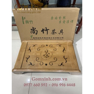 Khay gỗ đựng ấm chén_Khay Khổng Minh cao cấp (khay gỗ tre tự nhiên)