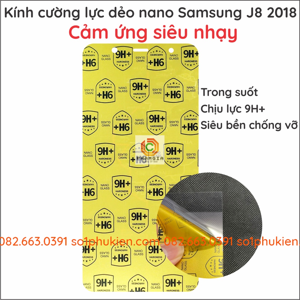 Dán cường lực Samsung J8 (2018) dẻo nano siêu bền siêu đẹp