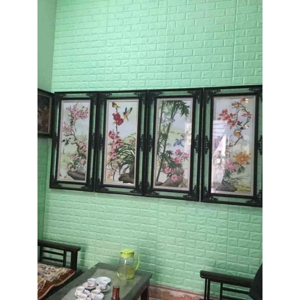 Xốp dán tường 3D CAO CẤP Khổ Lớn 70x77cm. Giá rẻ vô địch, ở đâu rẻ hơn shop hoàn tiền.