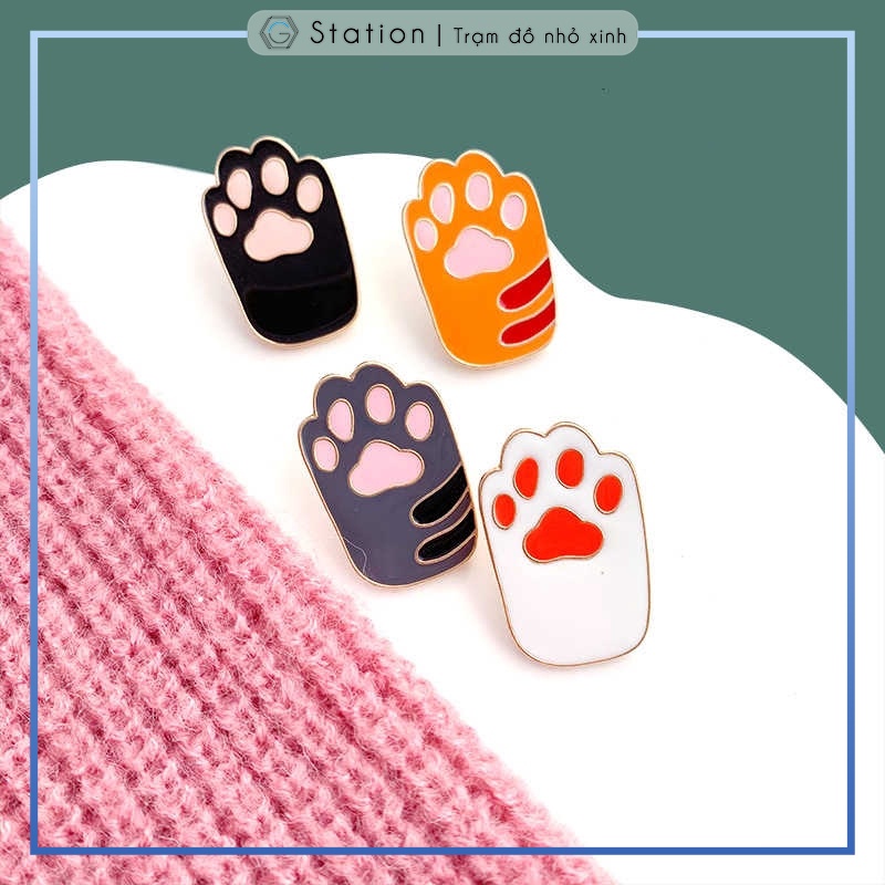 Pin cài áo chân mèo cat paw so cute - GC050