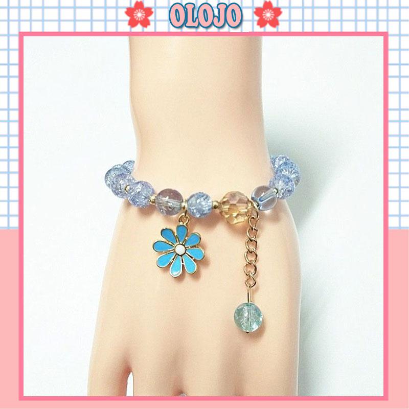 Vòng Tay Đính Hạt Pha Lê Hình Hoa Cúc Đáng Yêu Dành Cho Nữ
