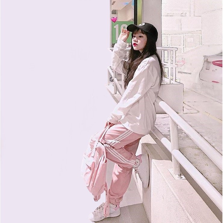 Quần Hồng Candy 3 Sọc Ulzzang Unisex 1hitshop