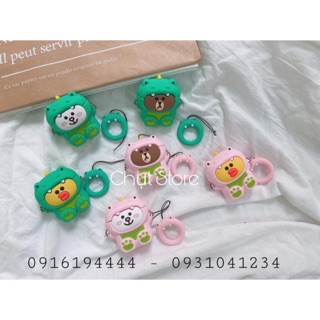Ốp tai nghe Airpods hình gấu cosplay khủng long