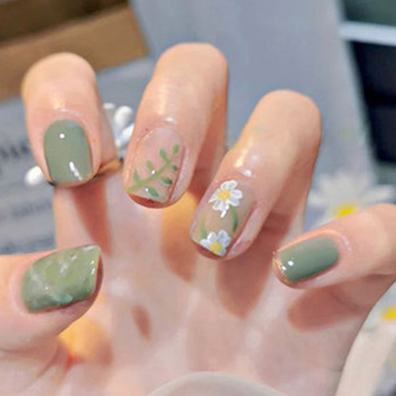 Móng Tay Giả Kèm Hộp Đựng Keo Đính Đá Nhân Tạo Tiết Kiệm Thời Gian