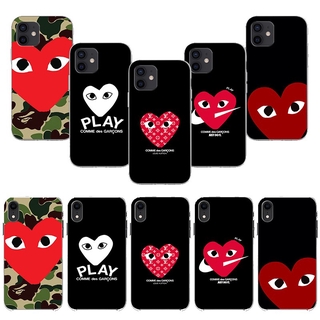 Ốp điện thoại silicon mềm in hình trái tim CDG play 73YF cho iPhone XR X Xs Max 8 7 6s 6 Plus 5 5s SE 2020