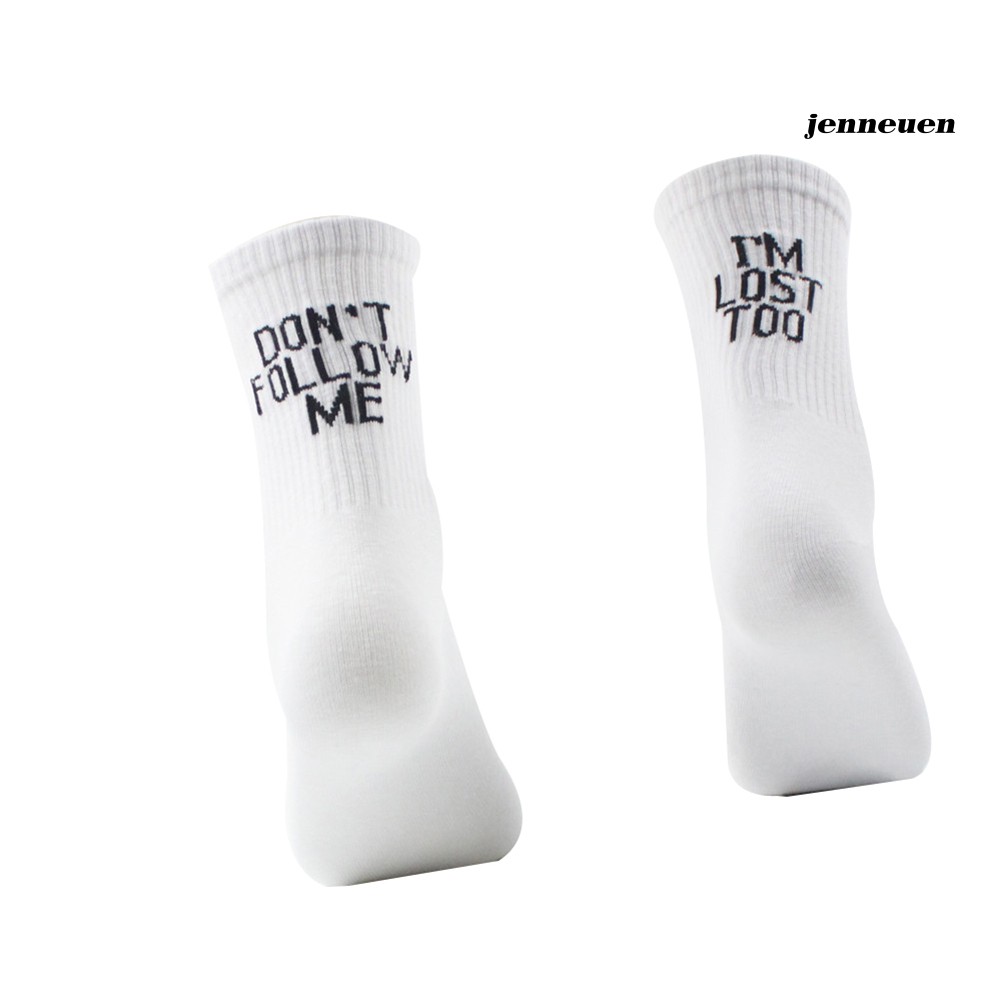 Vớ cao cổ bằng cotton in chữ thời trang cho cả nam và nữ