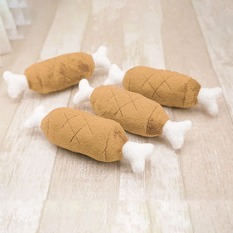 Đồ chơi cho chó mèo đùi gà bằng bông phát ra tiếng kêu vui nhộn