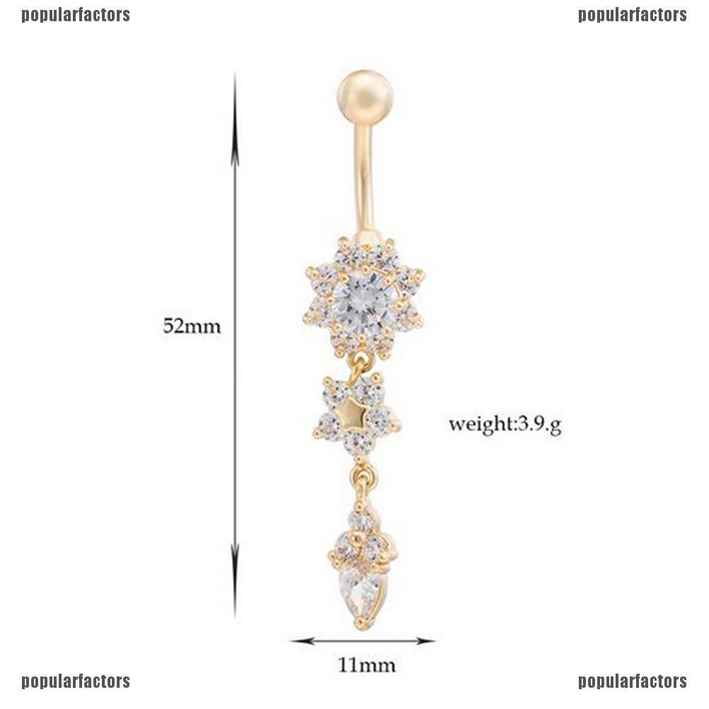 (Phổ Biến) Khuyên Rốn Lủng Lẳng Đính Đá Mới