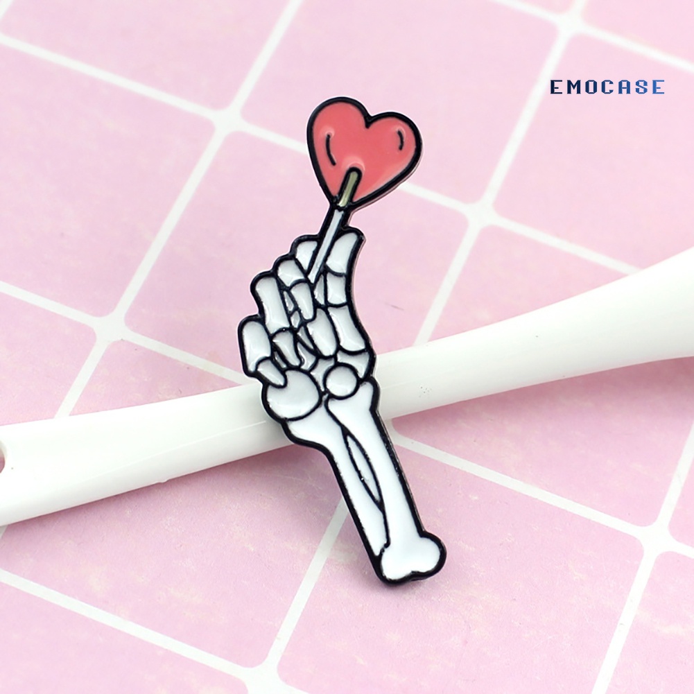 Huy Hiệu Tráng Men Hình Bàn Tay Và Trái Tim Dễ Thương Trang Trí Ba Lô / Túi Xách