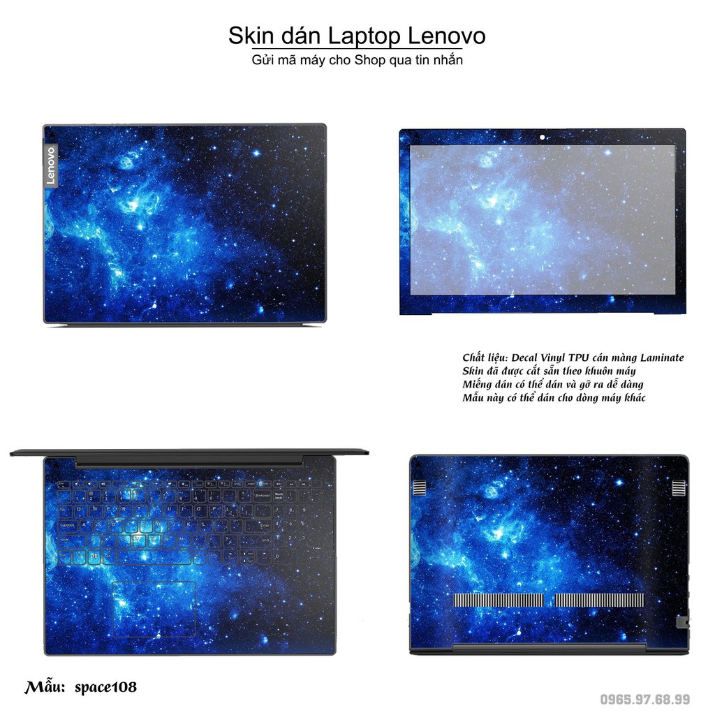 Skin dán Laptop Lenovo in hình không gian nhiều mẫu 18 (inbox mã máy cho Shop)