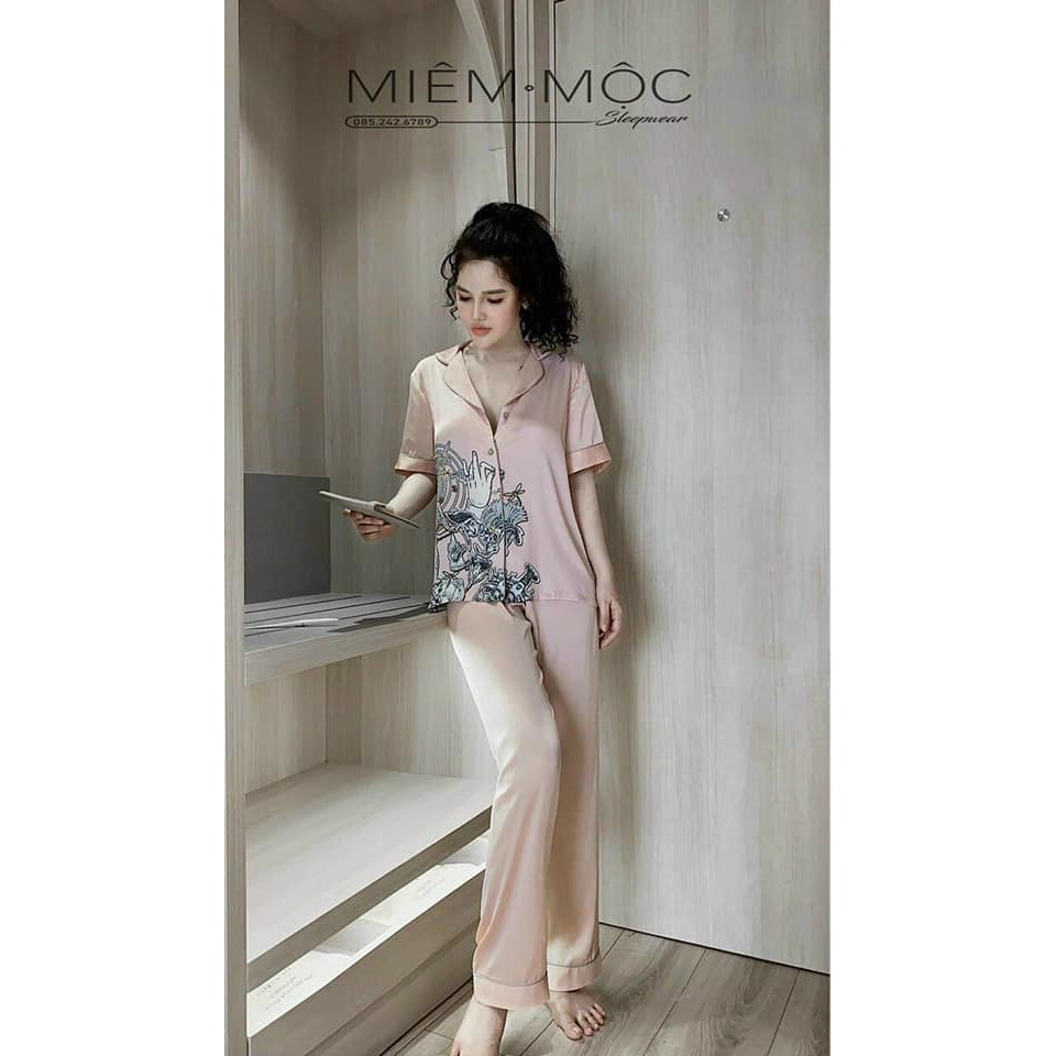 Đồ ngủ phi lụa tay ngắn