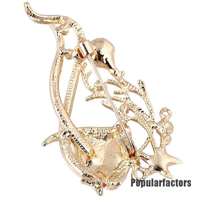 Ghim Cài Áo Hình Cá Và Ngọc Trai Sang Trọng