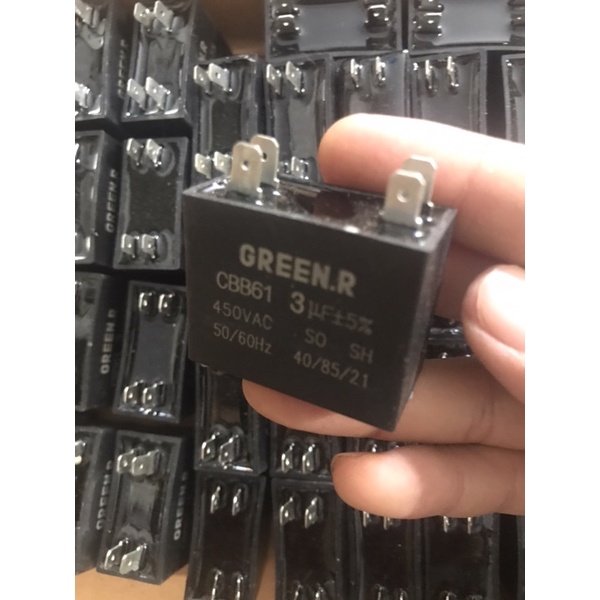 Tụ Điện 3UF Chạy Quạt Điều Hòa + Quạt Hơi Nước,Máy Bơm,Quạt Cây,Quạt Bàn.