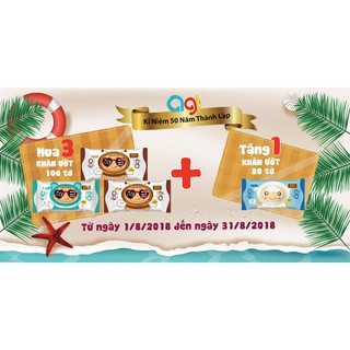 Combo 3 gói khăn ướt Agi 100k tặng 1 gói 80k