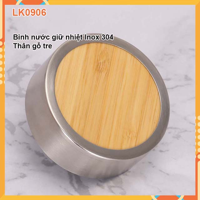 Bình giữ nhiệt bằng gỗ tre 500ml-bình tre-bình trúc khắc tên và hình ảnh-câu chúc-quà sinh nhật theo yêu cầu lk0906