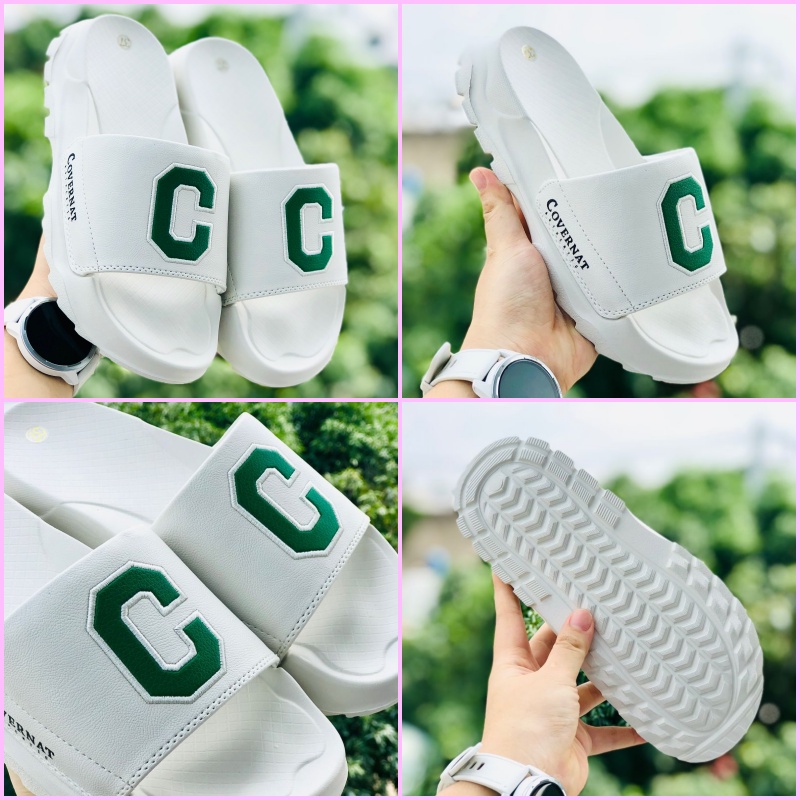 Dép 𝐂𝐎𝐕𝐄𝐑𝐍𝐀𝐓 ❤️FREESHIP + HỘP❤️ dép thể thao quai ngang nam nữ Covernat đế độn 4cm có tem mác, bao bì C chữ xanh