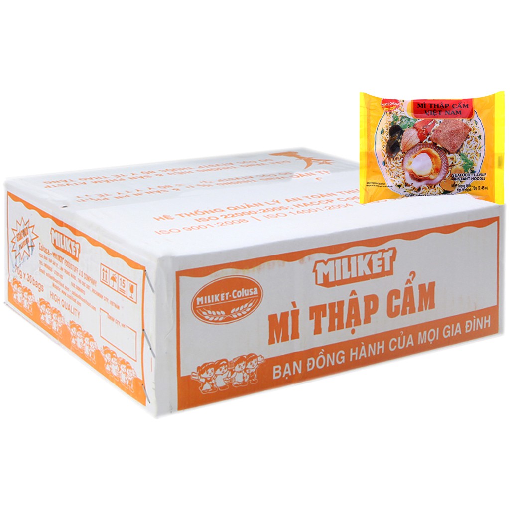 Thùng 30 gói  Mì Miliket thập cẩm 70g