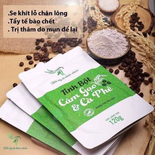 cám gạo cafe handmade TT ( tẩy tế bào chết body, giảm mụn lưng)