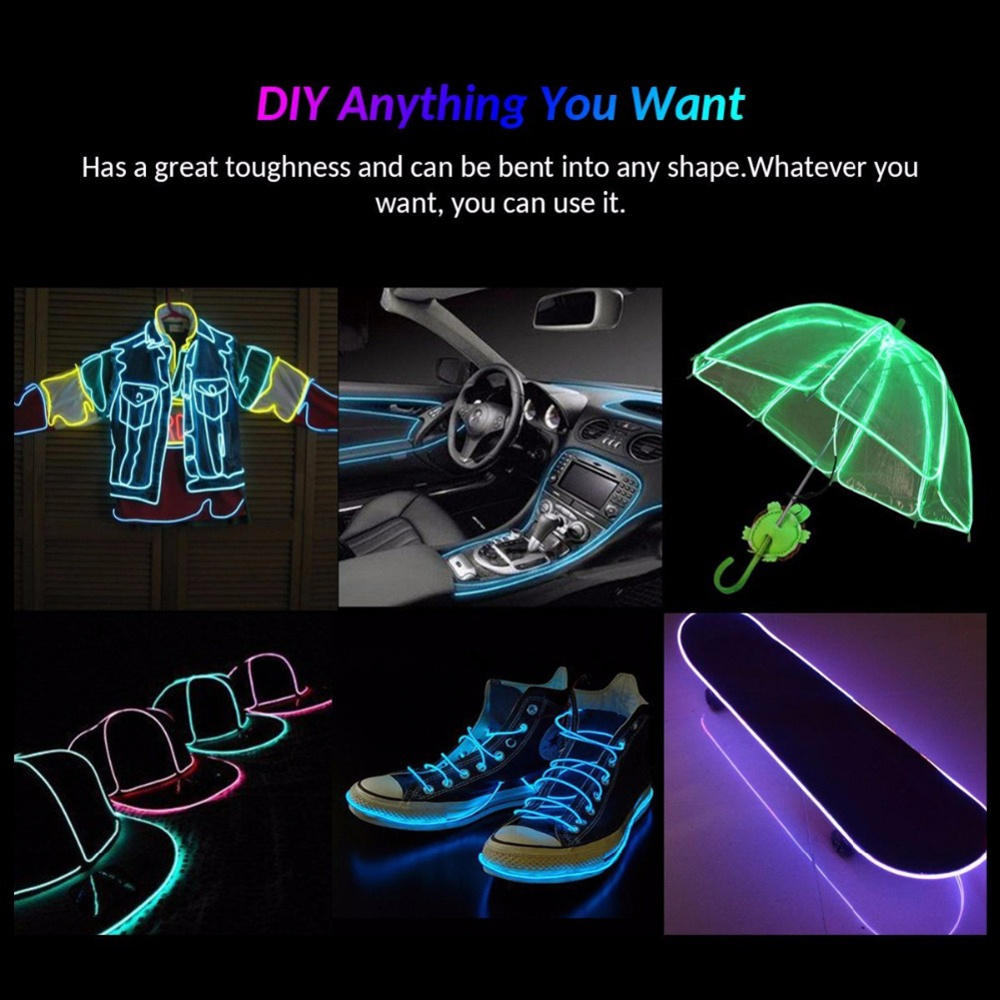 Dây Đèn Led Neon El Dùng Trang Trí Tiệc / Giáng Sinh Diy Rave