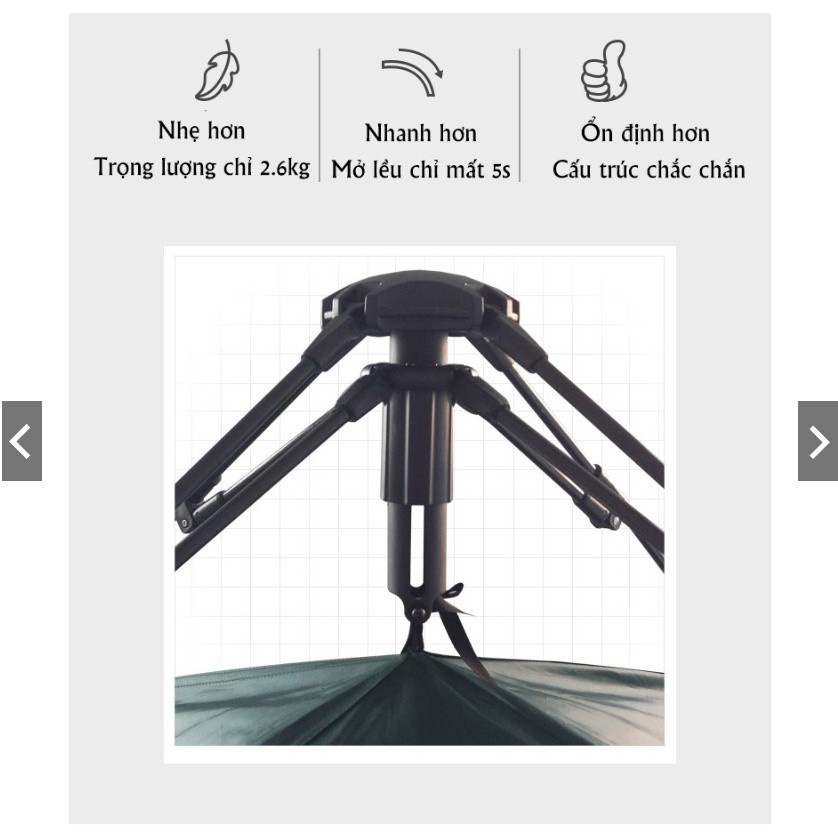 Lều Cắm Trại Dã Ngoại Tự Bung 2 Lớp 4-6 Người Camping Chống Nước Chống Tia Uv Kiểu Vintage Haochi