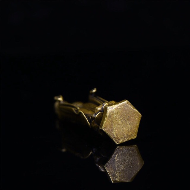 Tượng Tầu: Tôn Phật toạ đài Sen đồng vàng- chế tác: hun giả cổ-