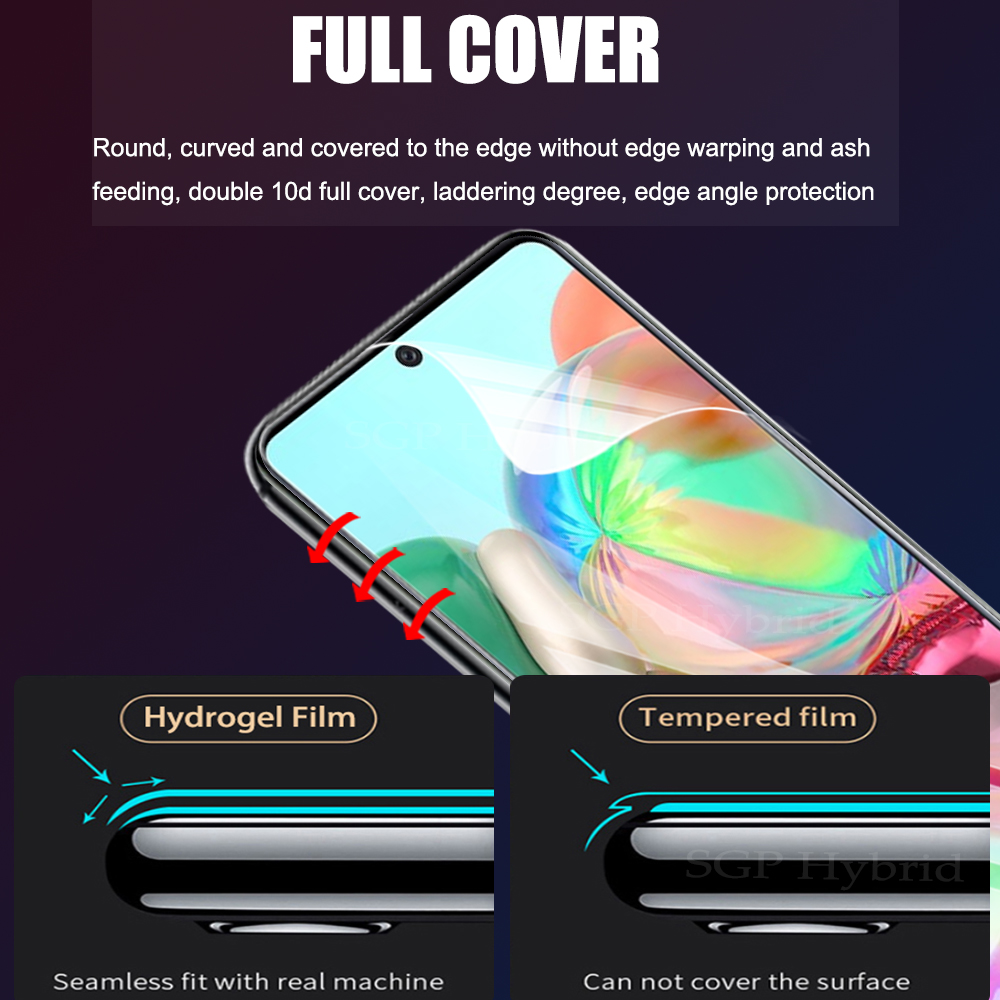 3-in-1 Front Hydrogel Film + Back Hydrogel Film + Camera Lens Protective Film Screen Protector For Samsung Galaxy A71 A51 A31 A21 A21s A11 A01 Core