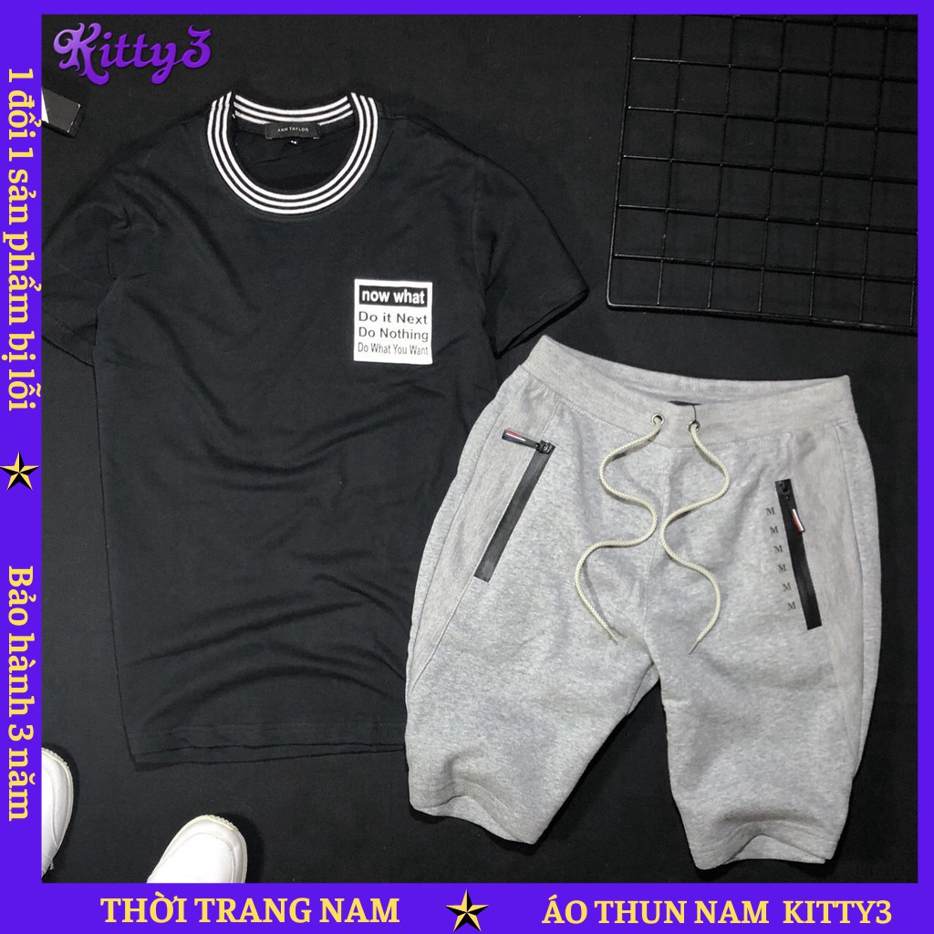 Set đồ bộ quần áo thun nam 💥SẢ KHO� Áo Thun phối viền cổ cực đẹp- KITTY3