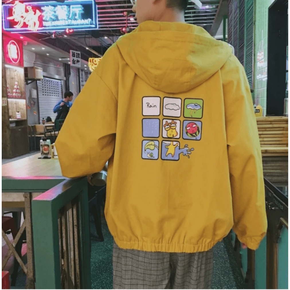 Áo Khoác Dù Nam Nữ Kiểu Dáng Trẻ Trung in Phối Hình Dễ Thương TP137 [NewUnisex]