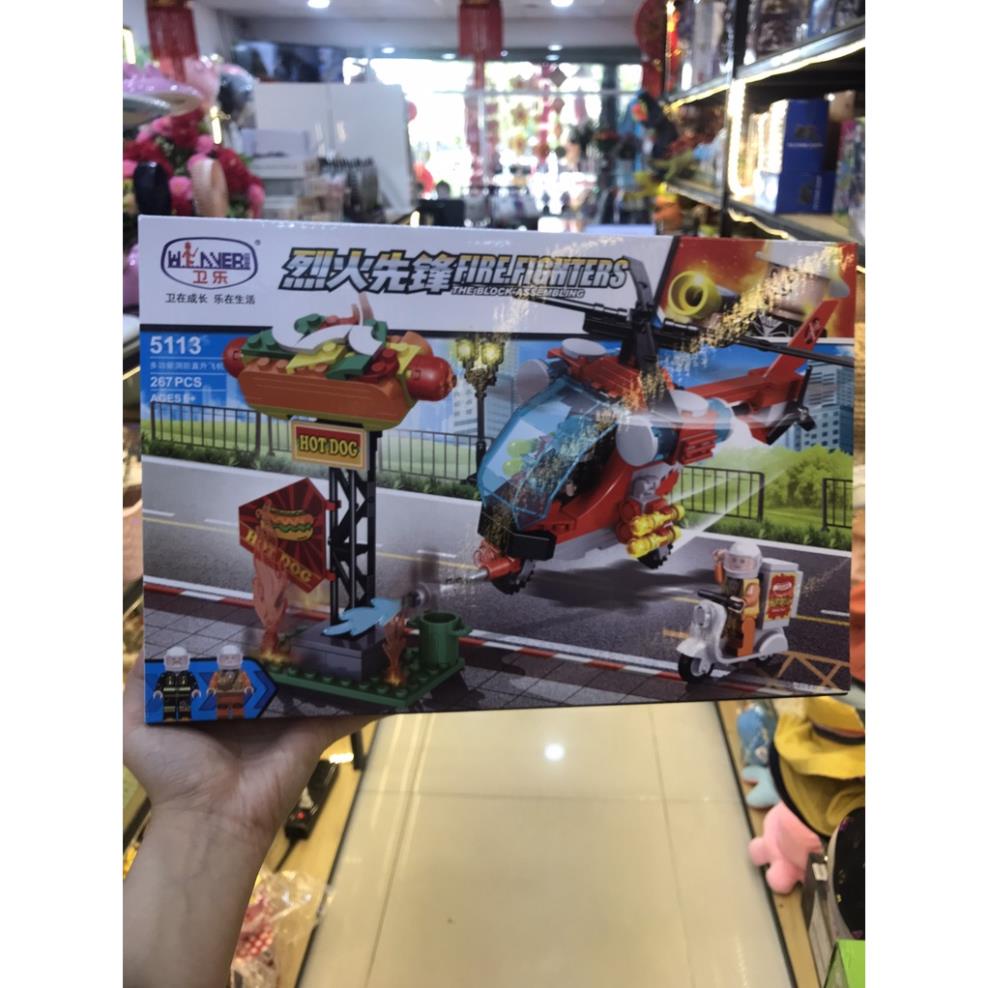 Bộ đồ chơi lắp ráp Máy bay trực thăng cứu hỏa