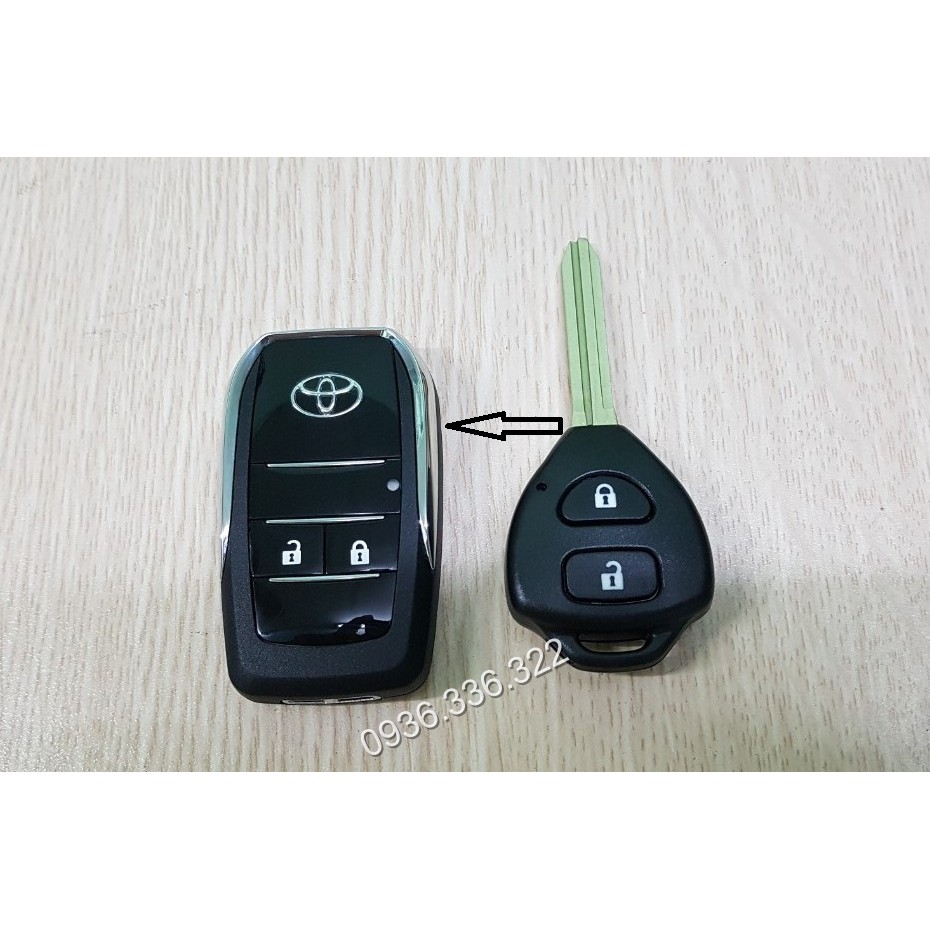 Vỏ chìa khóa GẬP cho Toyota Vios, Yaris, Innova, Hilux