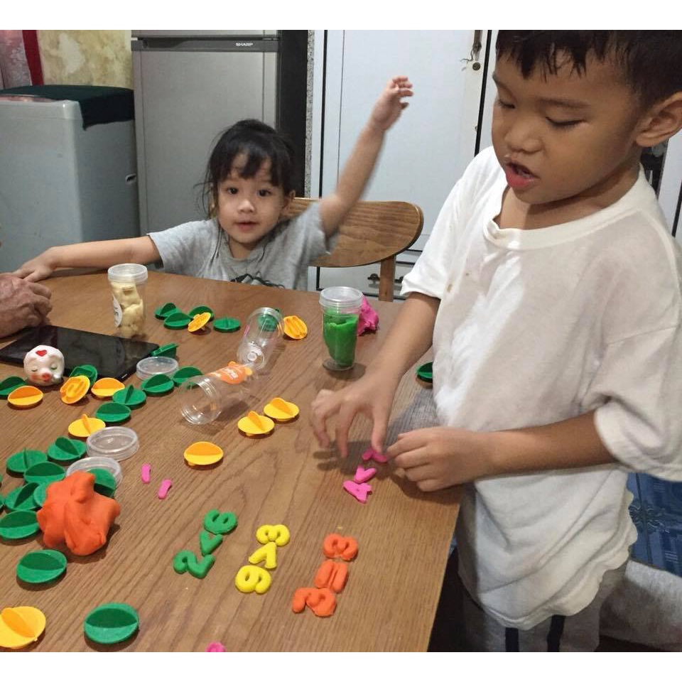 Combo bột nặn đất nặn an toàn TEDU quà tặng 179 - Khủng long cổ lùn