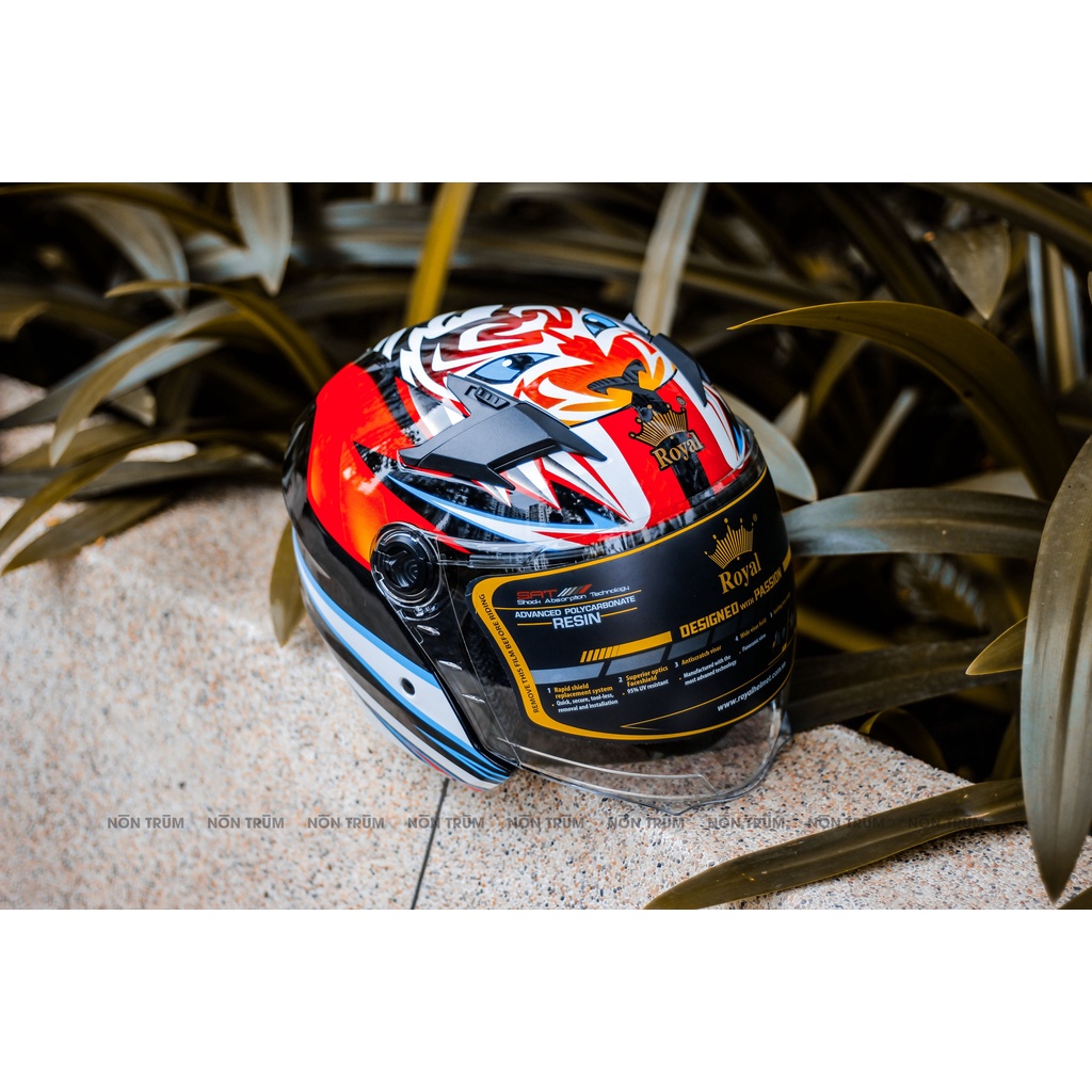 Nón bảo hiểm 3/4 Royal M268 Basani chính hãng, bảo hành 12 tháng, giặt nón miễn phí 6 tháng tại hệ thống Nón Trùm
