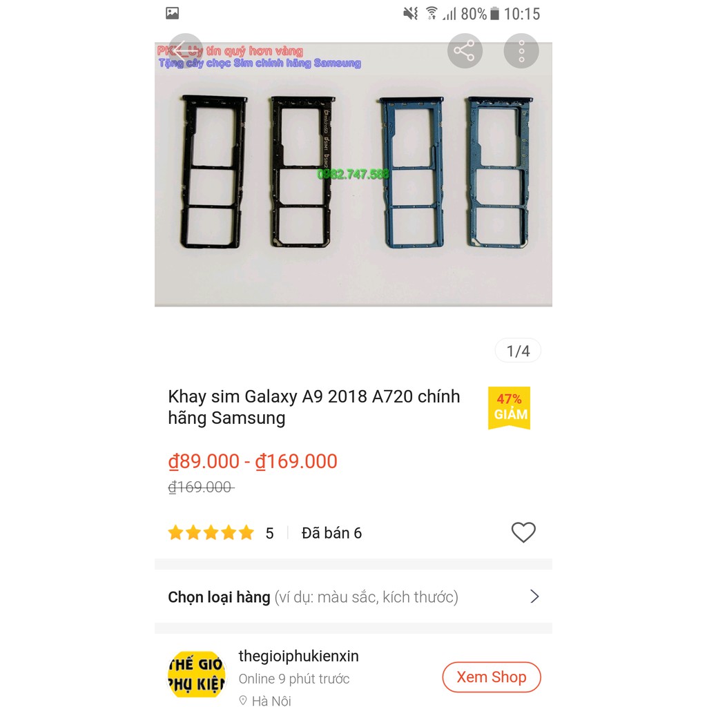 Khay sim Galaxy A9 2018 chính hãng Samsung A920