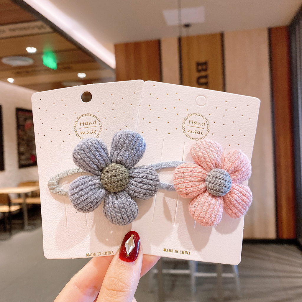 Kẹp Tóc BB Hình Bông Hoa Theo Kiểu Hàn Quốc