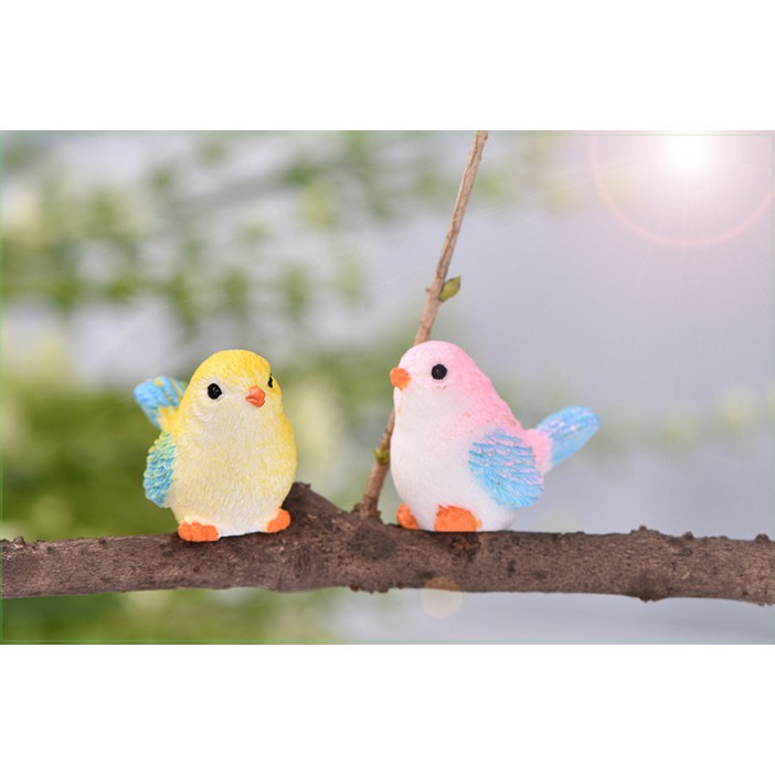 Mô hình chim sẻ nhiều màu trang trí tiểu cảnh, bonsai, DIY