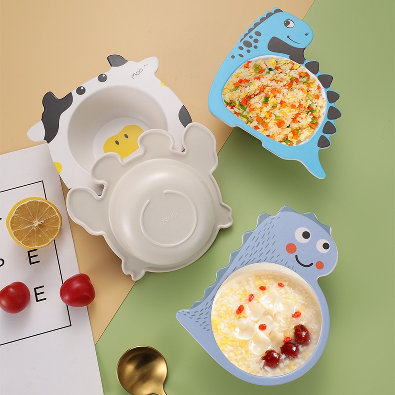 Tô Ăn Bằng Sợi Tre Thân Thiện Với Môi Trường Họa Tiết Hoạt Hình Cho Trẻ Mẫu Giáo